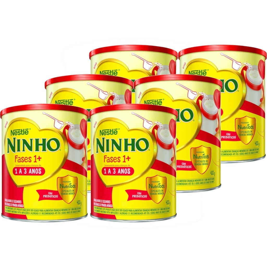 Kit Com 6 Latas Do Leite Ninho Fases 1+ - 800g | Shopee Brasil