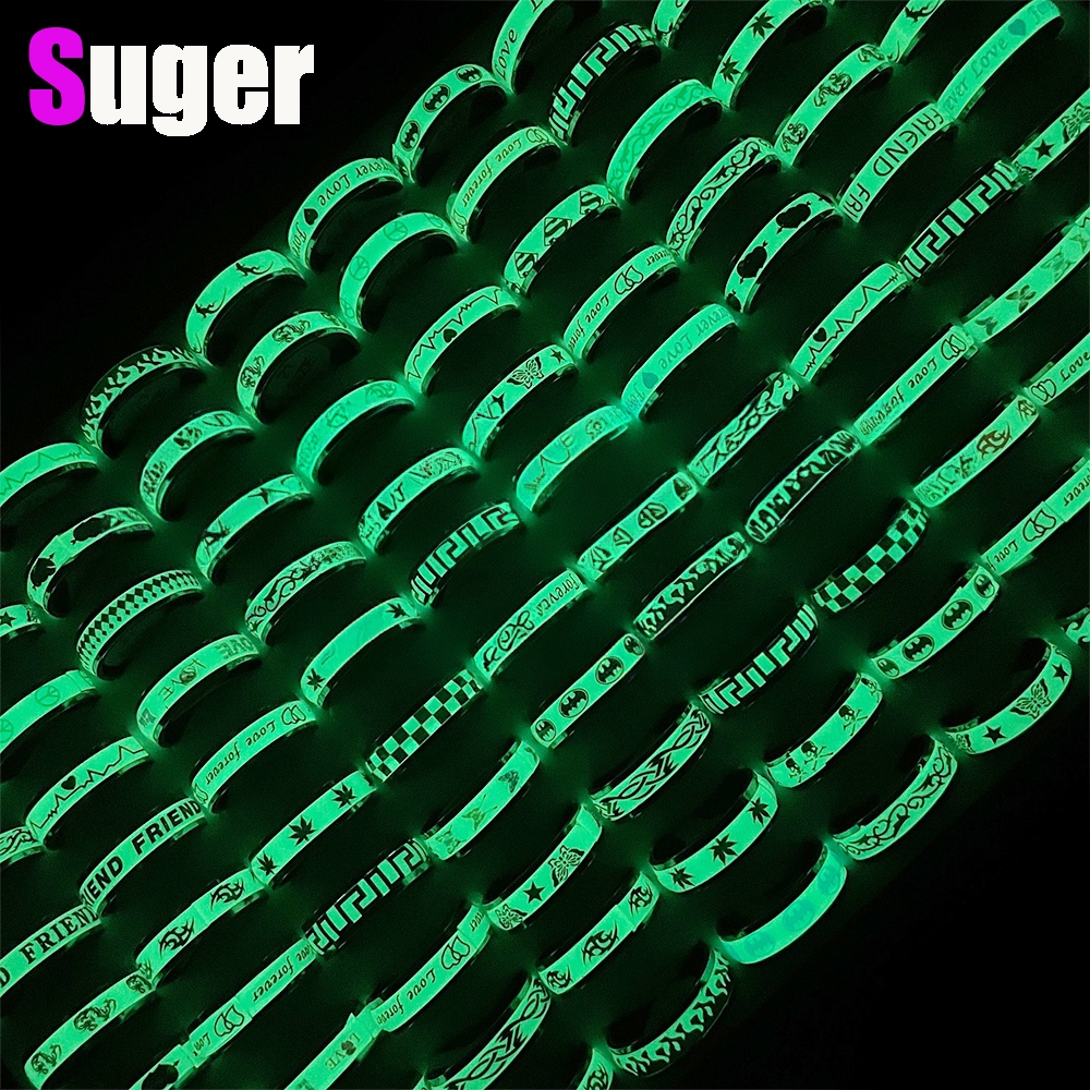 Anel Luminoso Aço Inoxidável com Padrão de Batimentos Cardíacos Joias Brilhantes Estilo Mix Unisex