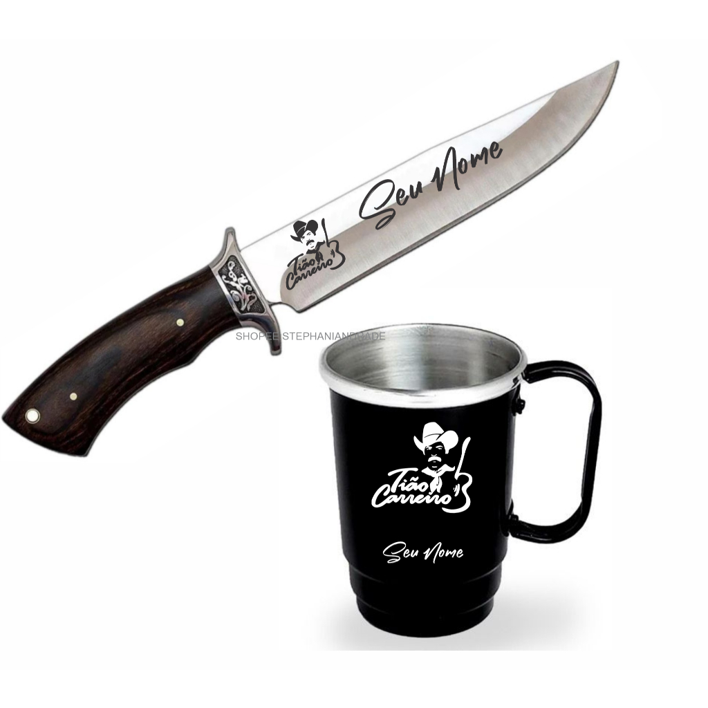 Faca com bainha e Caneca 350 ml Personalizado