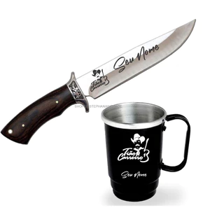 Faca com bainha e Caneca 350 ml Personalizado