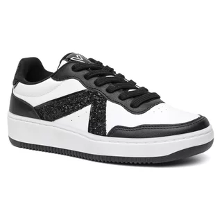Tênis Feminino Vittal Eloá Branco Detalhes Brilho Preto