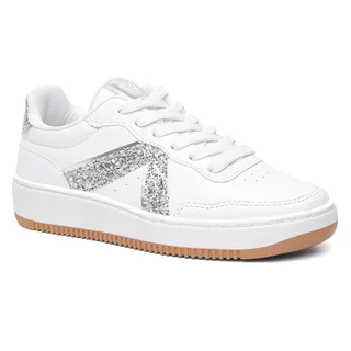 Tênis Feminino Vittal Eloá Branco Detalhes Brilho Prata