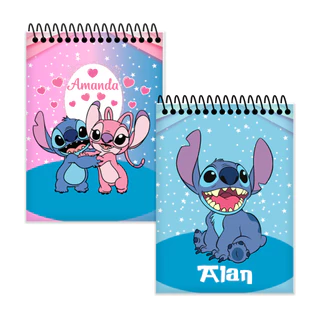 kit Bloquinhos de anotações personalizado aniversário eventos mini caderno Stitch