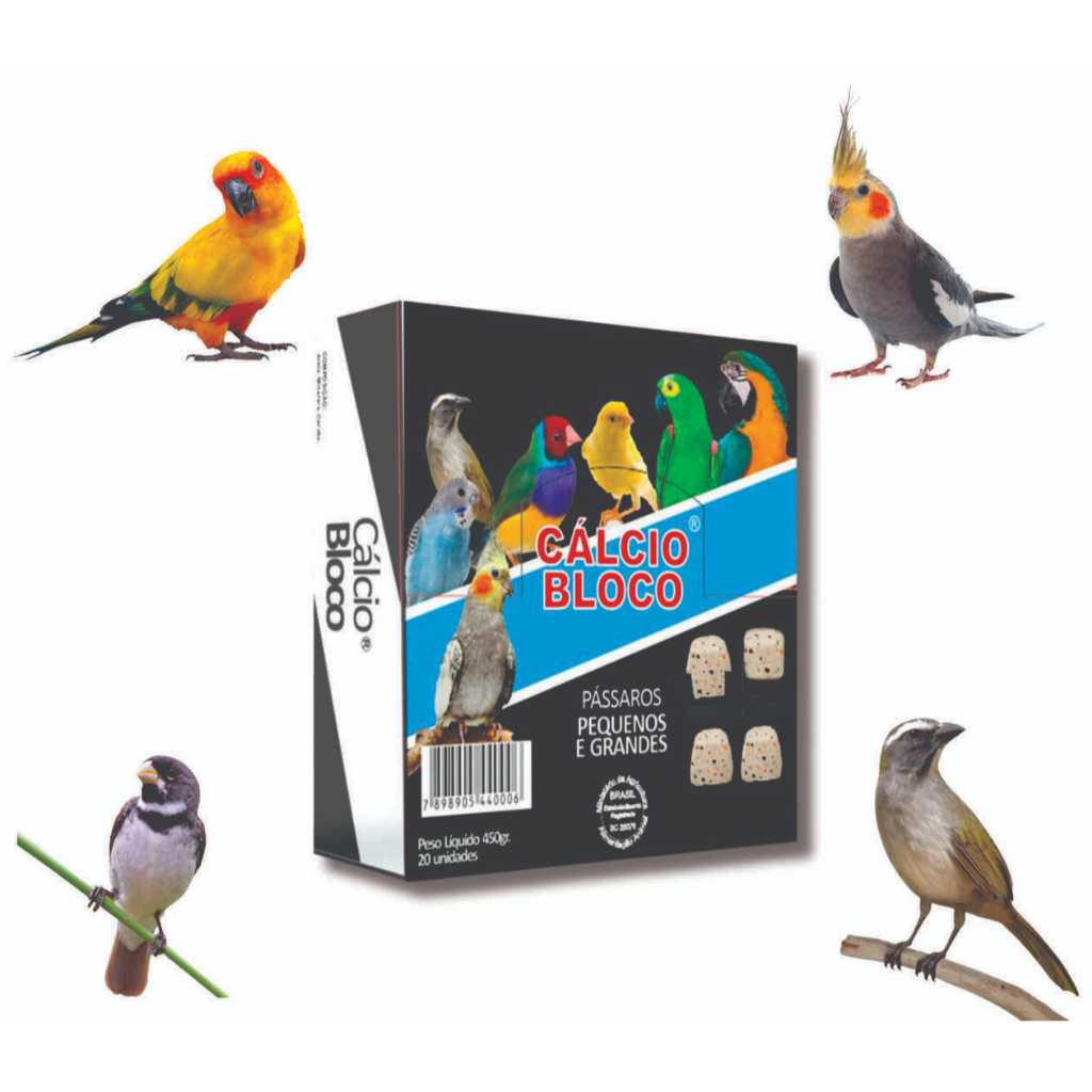 Calcio Para Passaros Mineral Display c/20un Sabores - Salobra | Shopee ...