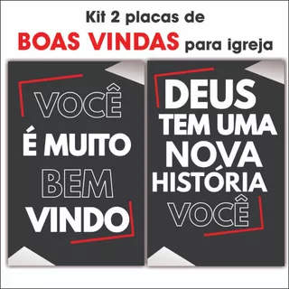 2 Placas Seja Bem Vindo para Igreja