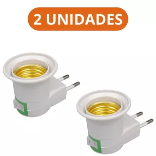 Kit 2 Soquetes E27 Bocal Lâmpada Tomada Chave Liga Desliga Bivolt