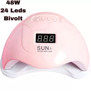 Cabine de Unha 48w Uv em Gel 24 Led Profissional Acrigel Porcelana Sun 5 Digital