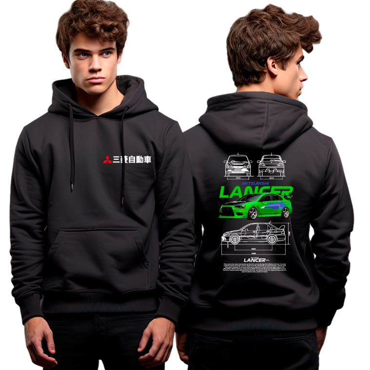 Moletom Casaco De Frio Flanelado Carro Corrida Luxo MItsubishi Lancer Evo Super Esportivo