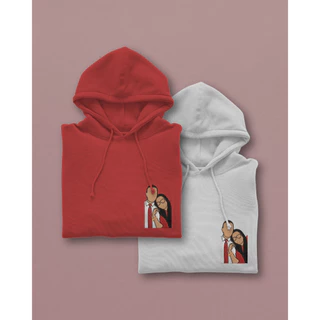 Kit de Moletom para casal com Foto Bordada Com Preenchimento - Presente personalizado namorados