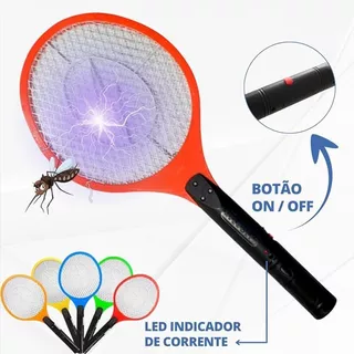 RAQUETE MATA MOSQUITO RECARREGAVEL COLORS BIVOLT 51CM