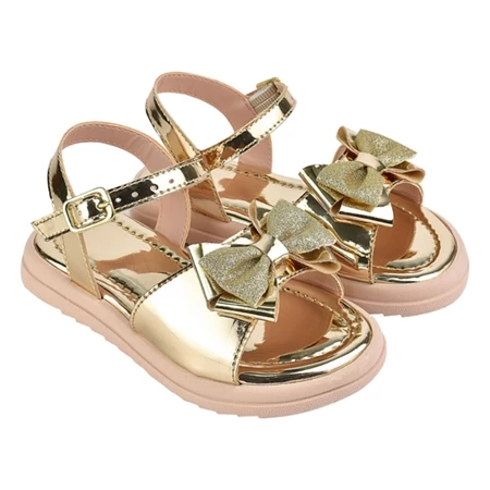 Sandália infantil menina feminina laço brilho espelhado gliter