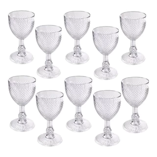 Jogo De 10 Taças Para Água/vinho Bico De Jaca 320ml