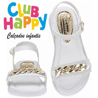 Sandalia Infantil Feminina Menina Rasteira Club Happy
