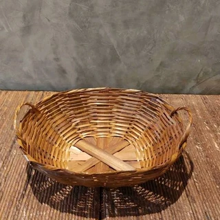 CESTO DE PÃO E FRUTAS EM BAMBU GALETO COM ALÇAS OVAL / PÃOZEIRA/ BANDEJA