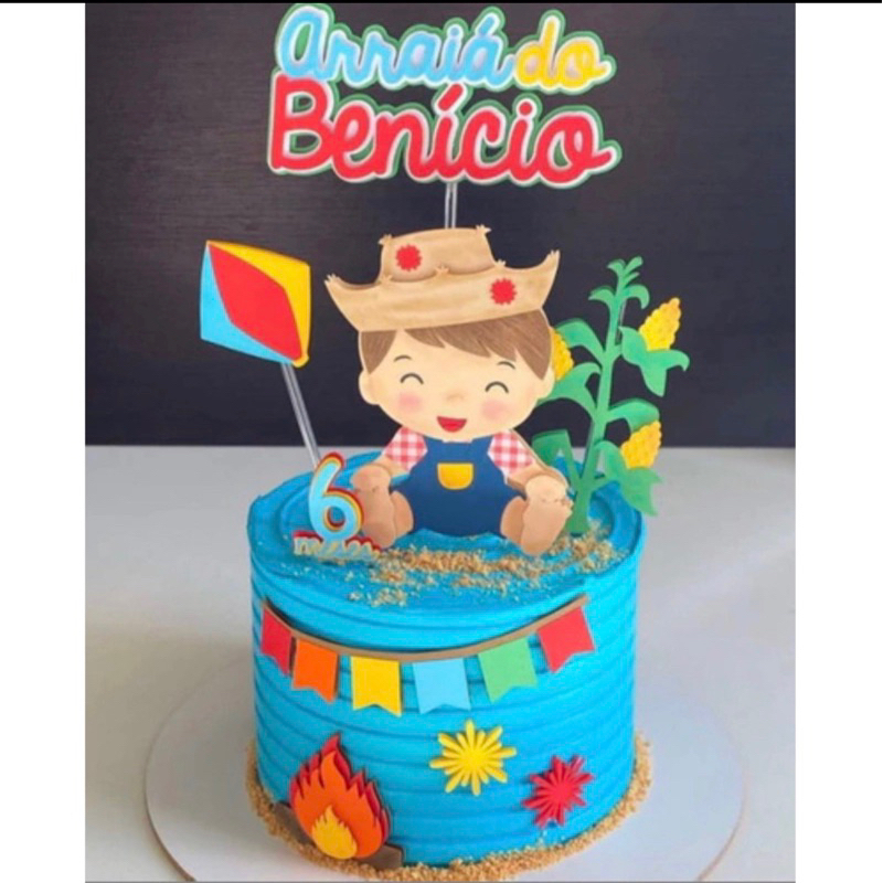 topo de bolo festa junina menino cute | Shopee Brasil