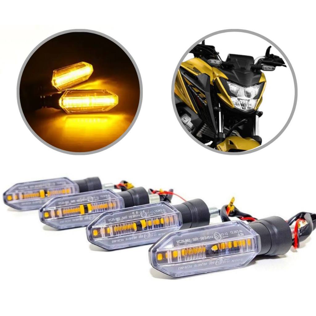 Kit seta Slim Moto piscas Universal Led CB 250f Twister Cb 300 Bros Xre 300 125 Titan Cg 160 150