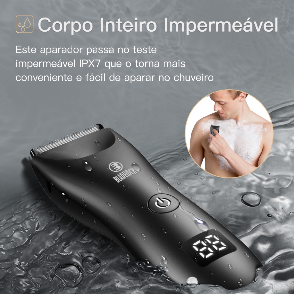 Aparador De Pelos Corporal Sem Fio Elétrico À Prova D'água Recarregável ...