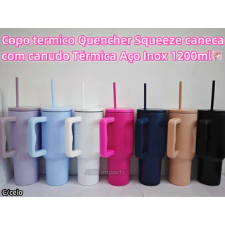 Copo Garrafa termico Quencher Squeeze caneca com canudo Térmica Aço Inox 1200ml novo 2024