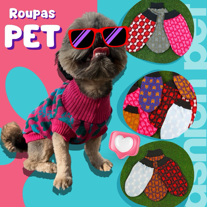 3 Roupa Pet P Cachorro Gato Pequeno Porte Quente Qualidade