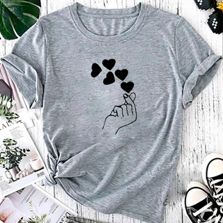 Blusa T-shirt Linda Camiseta Feminina Coração Estalos Dedo Tumblr Camisa