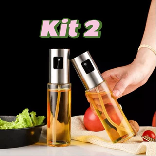 Kit 2 Spray Pulverizador Vidro Inox Borrifador Azeite Vinagreessenciais De Cozinha Promoções