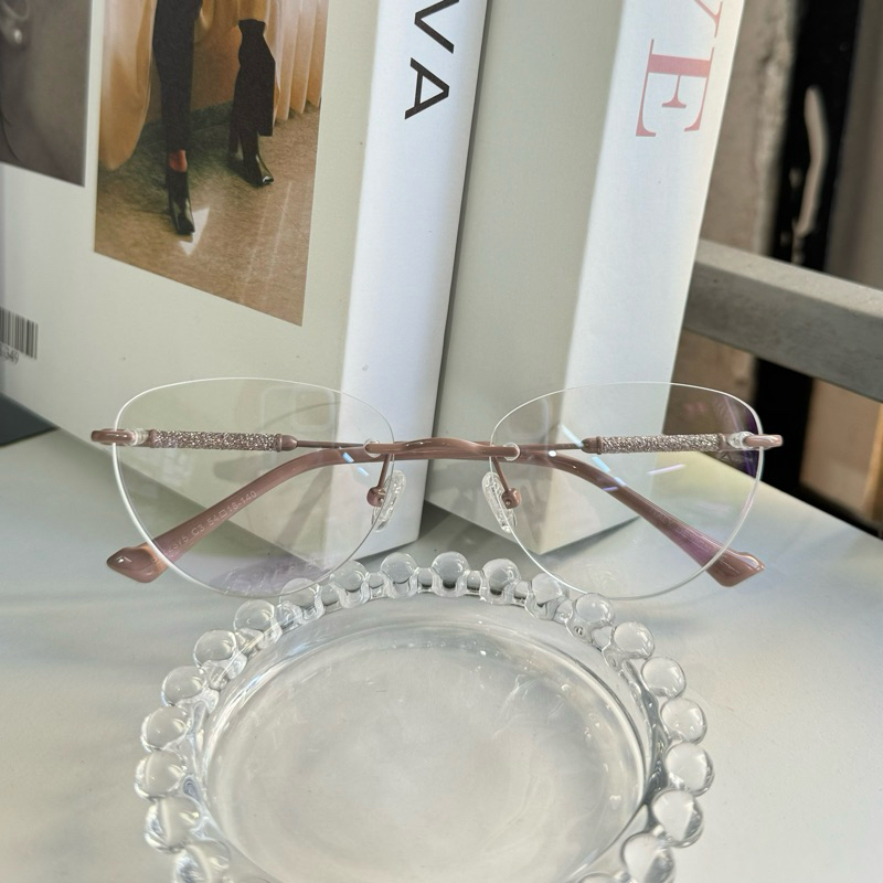 Armação De Óculos FEMININO 3 Peças Balgriff modelo gatinho Com Perna brilho /22375