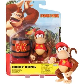 Donkey Kong Diddy Kong com acessório - Nintendo Coleção Original Sunny Jakks Pacific
