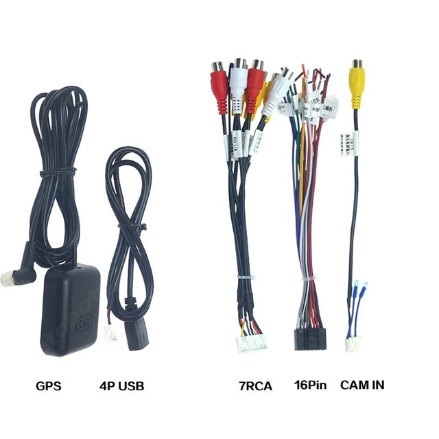 Kit Chicote Universal Central Multimídia Android Rca Gps Usb Conector Camamera Ré