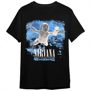 Camiseta Nirvana Bebê Nevermind Capa Preta De Banda Rock Masculina E Feminina (Unissex) 100% Algodão Tamanho Plus G1 G2 G3 Camisa Blusa Infantil Adulto