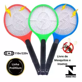Raquete Elétrica Mata Mosquitos Dengue Insetos Bivolt 110v/220v - Recarregável
