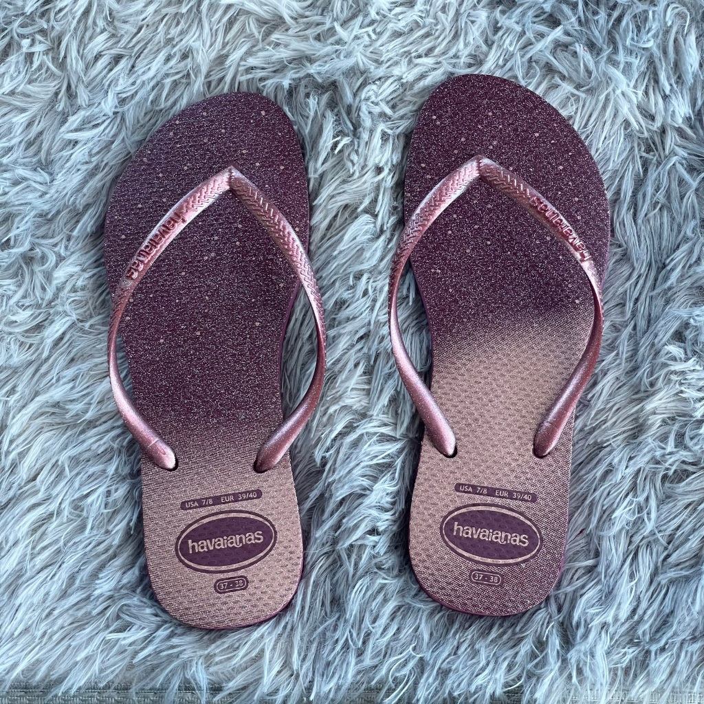 CHINELO HAVAIANAS ORIGINAL SANDÁLIA SLIM GLOSS ROXA