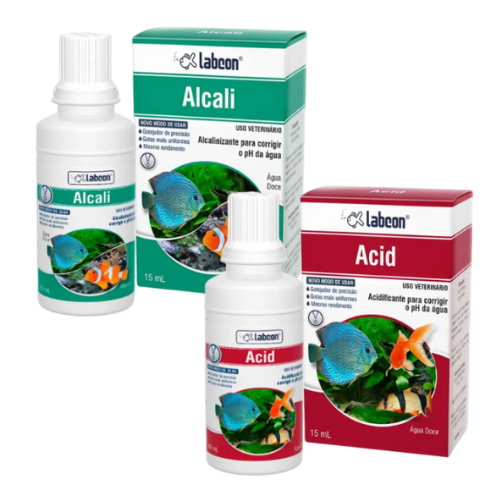 Kit Acid e Alcali 15ml Alcon Labcon Corretivos de água PH aquário - Artigos para Aquário