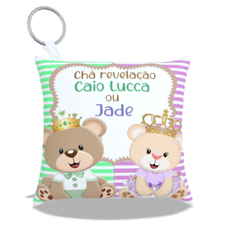almochaveiro chá revelação arte frente e verso personalizado em Oferta na Shopee