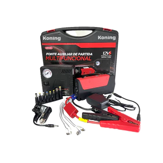 Fonte Auxiliar De Partida Portátil Veicular + Compressor com Maleta
