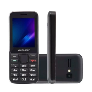Celular 3G Simples Multilaser Zapp II com Whatsapp Facebook Wi-fi Rádio FM Bluetooth Dual Chip Desbloqueado - Preto