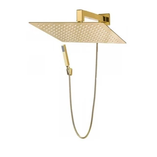 Chuveirão Ducha 20x20 Dourado Desviador Duchinha Mão 1,50mts Interno e Externo