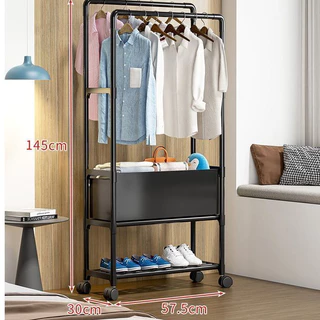 Arara Dupla De Roupa Em Aço Inox Cabideiro Sapateira Com 2/3 Camadas Multiuso