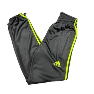 Calça Moletom Chimpa listrada Flanelado Verde Florecente com Zíper Confortável