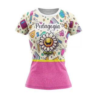 T-Shirt Blusa Malha Casual Feminina Camisa PROFISSÃO EDUCAÇÃO PEDAGOGIA REF:001
