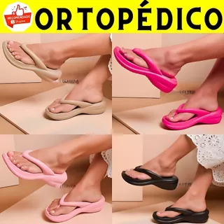 Chinelo Feminino Tamanco Ortopedico Confortavel Macio Esporao Massageador Leve Casual Várias Cores