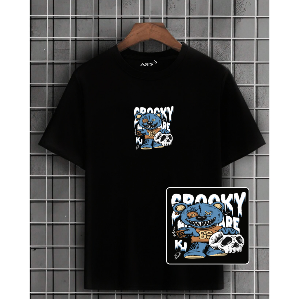 Camisa Camiseta Masculina Basica Blusa Streetwear 100% algodão Urso Caveira Moderna Dia a Dia