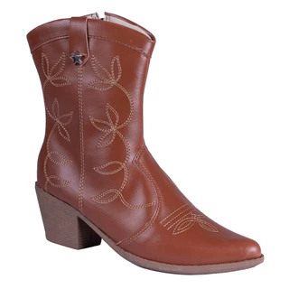 Bota Texana Feminina Western Salto Grosso Bico Fino Lazzlu