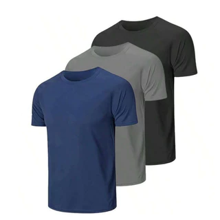 Kit 3 Camiseta Masculina Sortida Lisa Básica Algodão