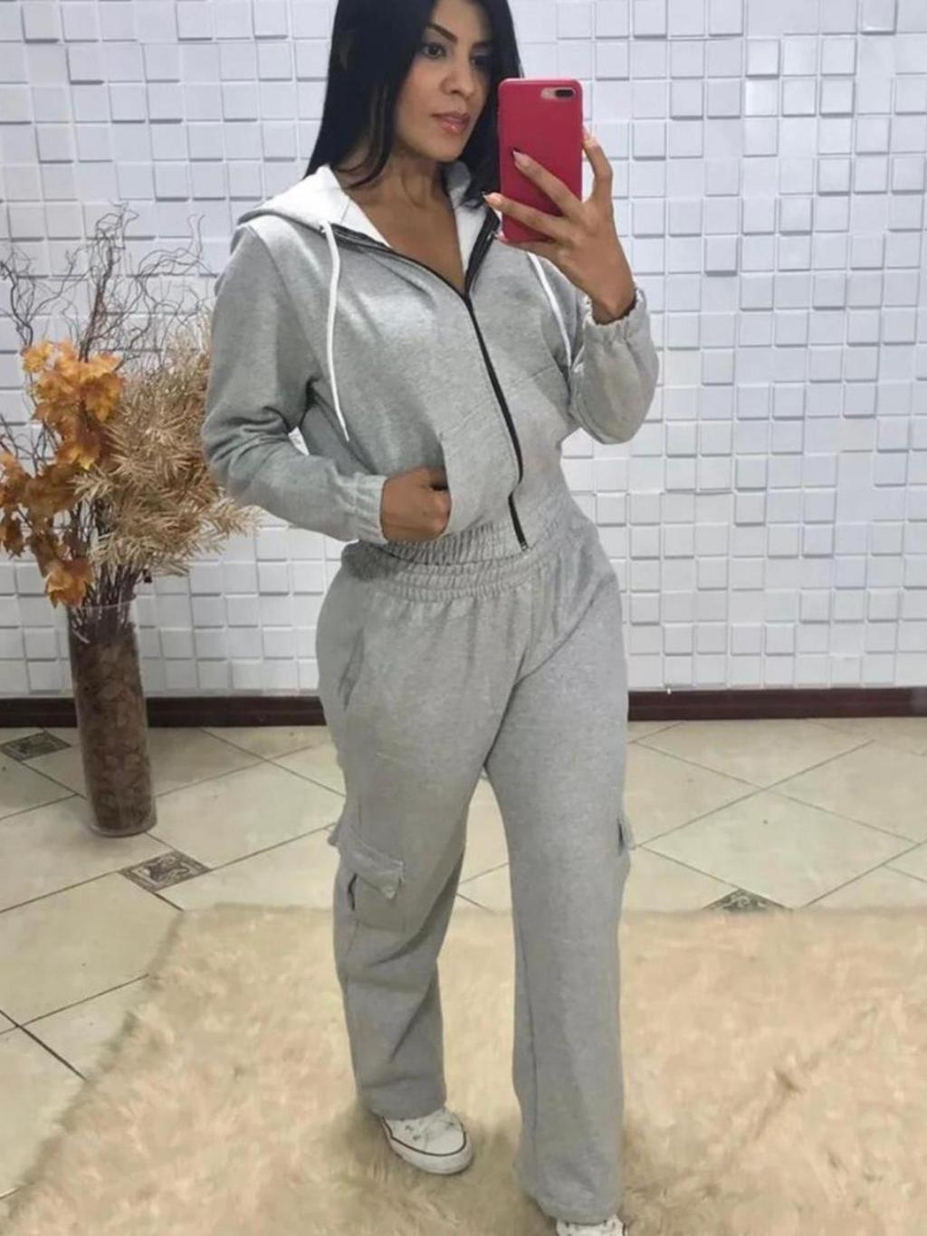 calça moletom casaco moletom feminino com capuz