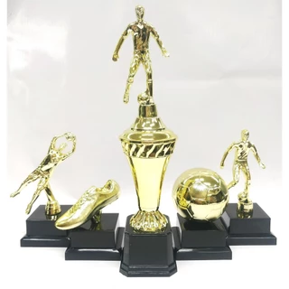 Kit Troféu Futebol 5 Opções Campeonato Ref001Campeão Jogador Revelação Bola Ouro Chuteira Goleiro