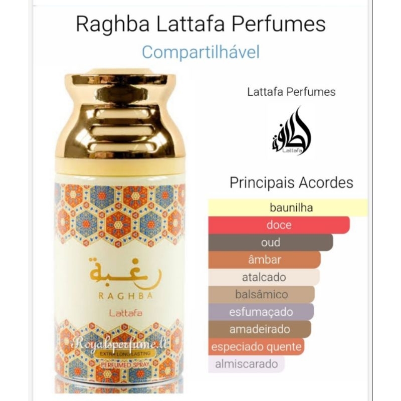 Raghba perfume spray alta concentração 250 ml | Shopee Brasil