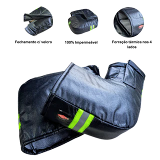 Luva de Guidão Térmica e Impermeável Polaina de Guidão de Moto Protetor para chuva e frio
