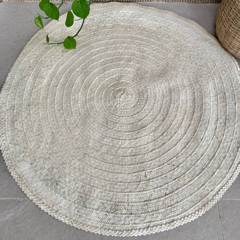 Tapete Palha Redondo 1mt Liso Decoração Elegante Artesanato Coisas Diferentes Para Casa Natal