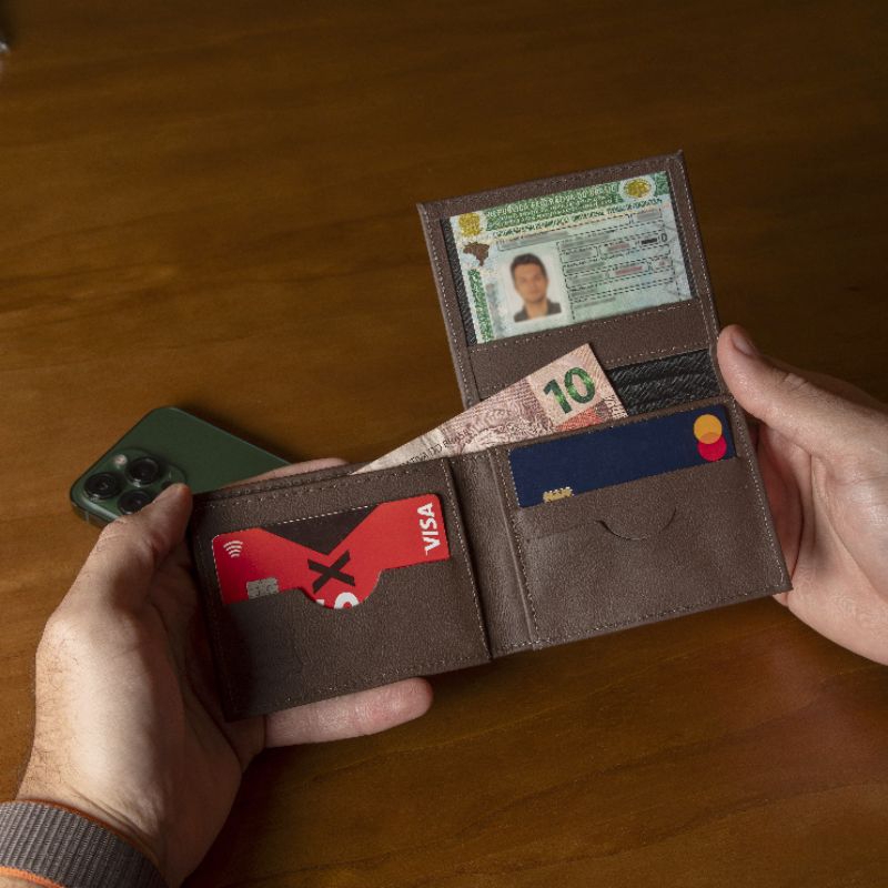 Carteira Masculina Couro Legitimo porta Cartão e Cedulas