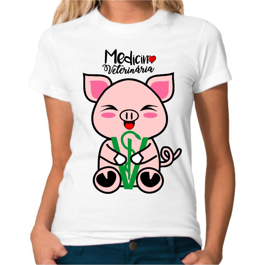 Camiseta Baby Look Medicina Veterinária